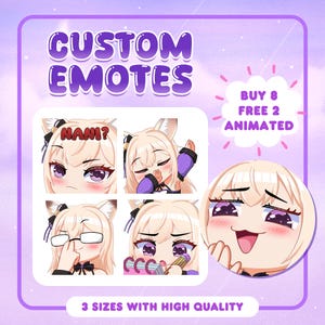 Emote Twitch personalizzate, Emote animate, Emote Twitch per streamer, Emote Vtuber, Emote animali domestici, Emote anime, Emote calcio, Emoji Twitch