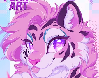 Op maat gemaakte furry-kunstillustratie | Furry-personage-illustratie | Digitale download