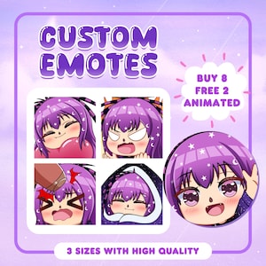 Benutzerdefinierte Twitch Emotes | Animierte Emotes | Twitch Emote für Streamer | Süßer Chibi Anime Stil | Twitch Emotes | Kick Emotes | Benutzerdefinierte Emotes