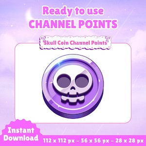 Skull Coin Twitch Channel Points Icon | Twitch Channel Point Icon | Channel Points Redeem | Stream Loyalty Points Badge | Channel Point
