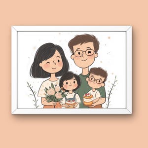 Custom Cartoon Portrait, portrait from Photo, Digital Art, Couple Portrait, Custom Wall Art, Family Portrait, Cartoon of Yourself, Portrait