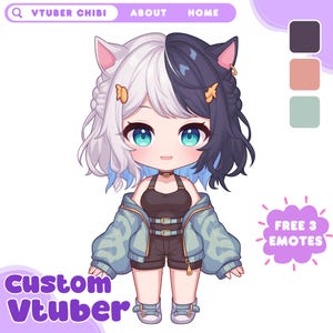 Custom Chibi Live2D Vtuber | Custom Vtuber Model for Commercial Use, Vtuber assets, Chibi Vtuber commission, Vtuber Design, Live2d Model