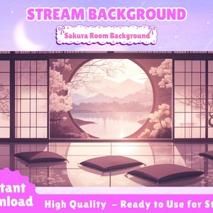Vtuber背景Twitchストリーミング、さくらルーム背景、さくら背景、ストリーム背景、TwitchBackground、静的背景