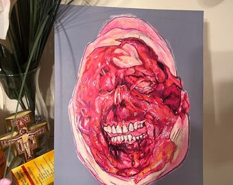 Pink face gore print