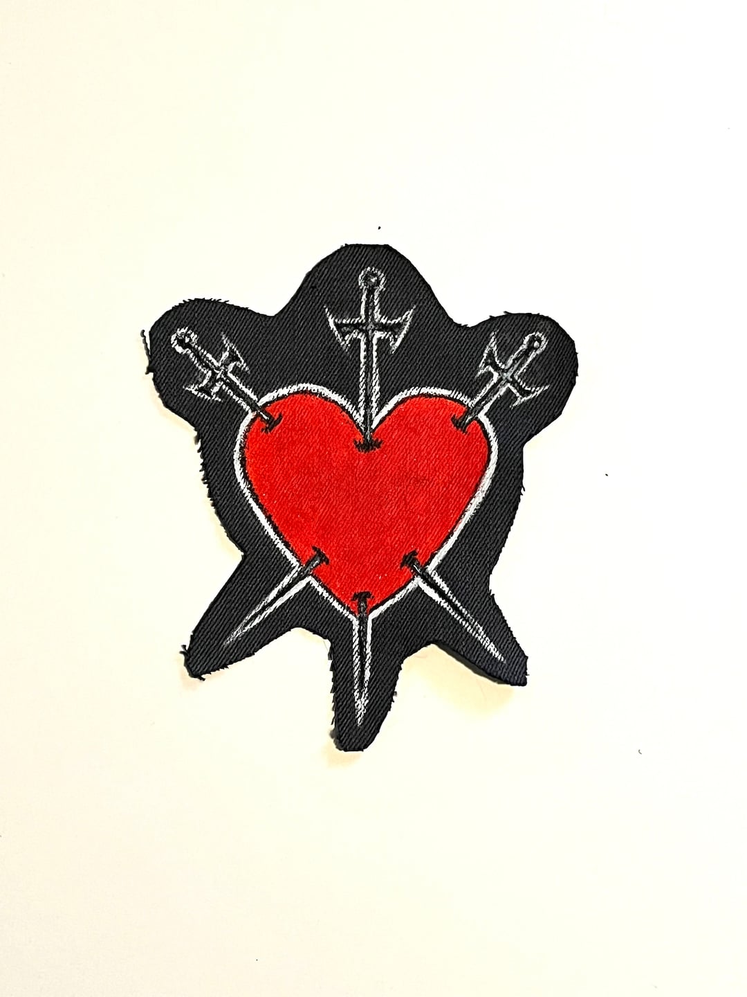 3 of Swords Hand Painted Patch - Etsy