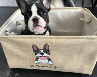 Dog Toy Box, Custom Dog Gift,  Personalized Toy Box, Felt storage Basket, New