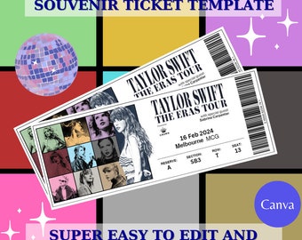 Customizable -Eras Tour Inspired- Souvenir Ticket - Edit and Print