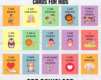 Printable Children's Positive Affirmation Cards, Kids' Affirmation ...
