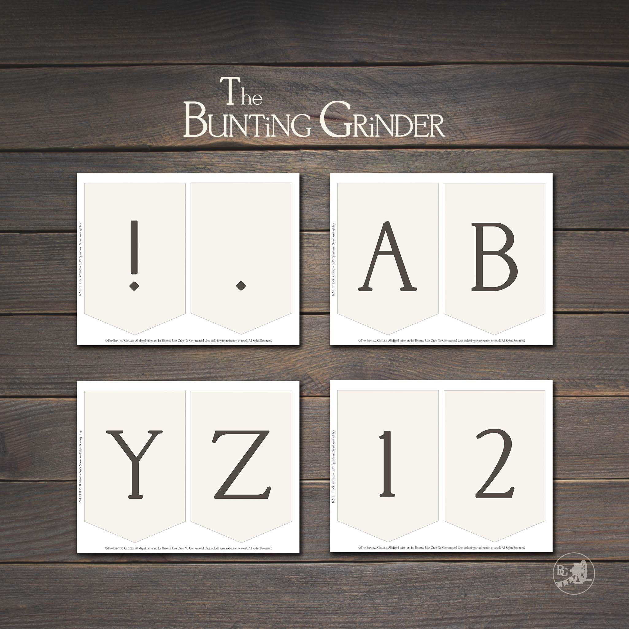 Letters Numbers PRINTABLE Bunting Flags for Party Vintage A Z Letters Numbers PRINTABLE Bunting Flags for Party Vintage A Z