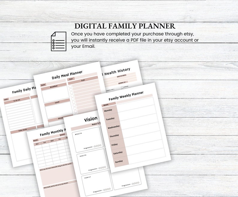 PRINTABLE 2024 Family Planner 2024 Family Calendar, 2024 Monthly