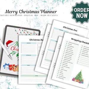 Christmas Planner Printable, Holiday Planner, Gift Budget Planner, Xmas Planner, Christmas Gift List, Christmas Binder, Christmas To Do List