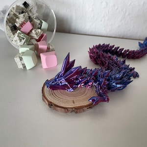 Dragon imprimé en 3D Crystal Flexi Dragon Fidget Toy Gemstone Moving Dragon Desk Toy 3D Dragon Gift