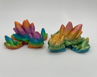 Gemstone Turtle | Jointed Turtles | Unique Fidget Toy - 3D Printed Flexi Dragon Flexible ADHD, Autism