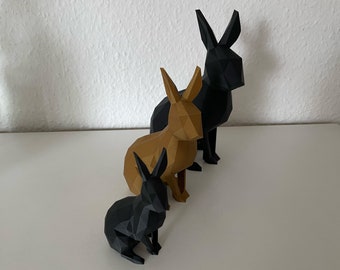 Abstract rabbit | 3D print | Hand-painted | Polygon | Easter decoration | Easter | Color concepts | Spring | Mother's Day | Low poly | Figurine/Statue