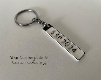 Car license plate keychain, personalized 3D print, your license plate as an accessory, cool gift idea for car lovers