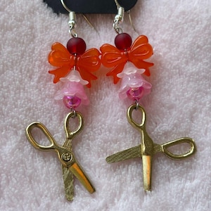 Handmade Lesbian Pride Scissors Earrings