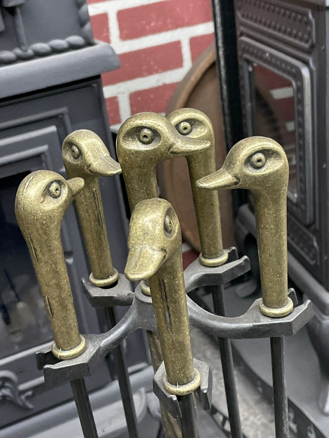 Duck Head, Ball Head and Star Head Fireplace Tools Fireplace Tools Spade, Broom,spear and Holder