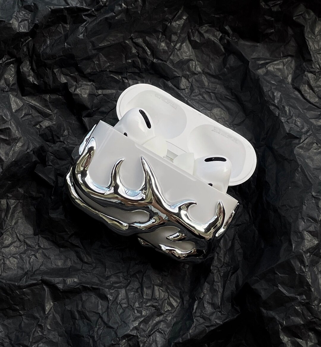 Airpods Case Liquid Metal Y2K Etsy