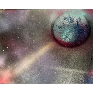 Custom Space Spray Paint Art Canvas