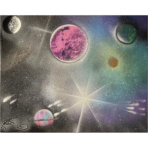 Custom Space Spray Paint Art Canvas