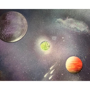 Custom Space Spray Paint Art Canvas