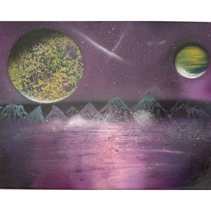 Custom Space Spray Paint Art Canvas