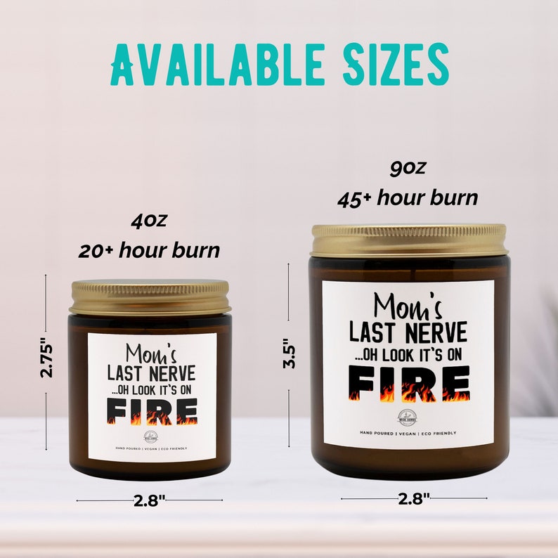 Personalized Candle on Fire Candle Quotes Moms Last Nerve Funny Custom