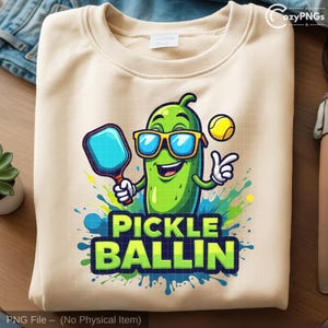 Funny Pickleball PNG | pickle character design | pickleball paddle cartoon | pickleball png design | pickle ball humor art