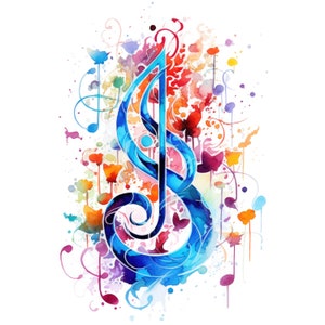 Cute Music Note Clipart Set Bundle, 10 High-Quality Images, Apparel, Paper Craft, Digital Prints, Wall Art, Wallpaper, Commercial Use.
