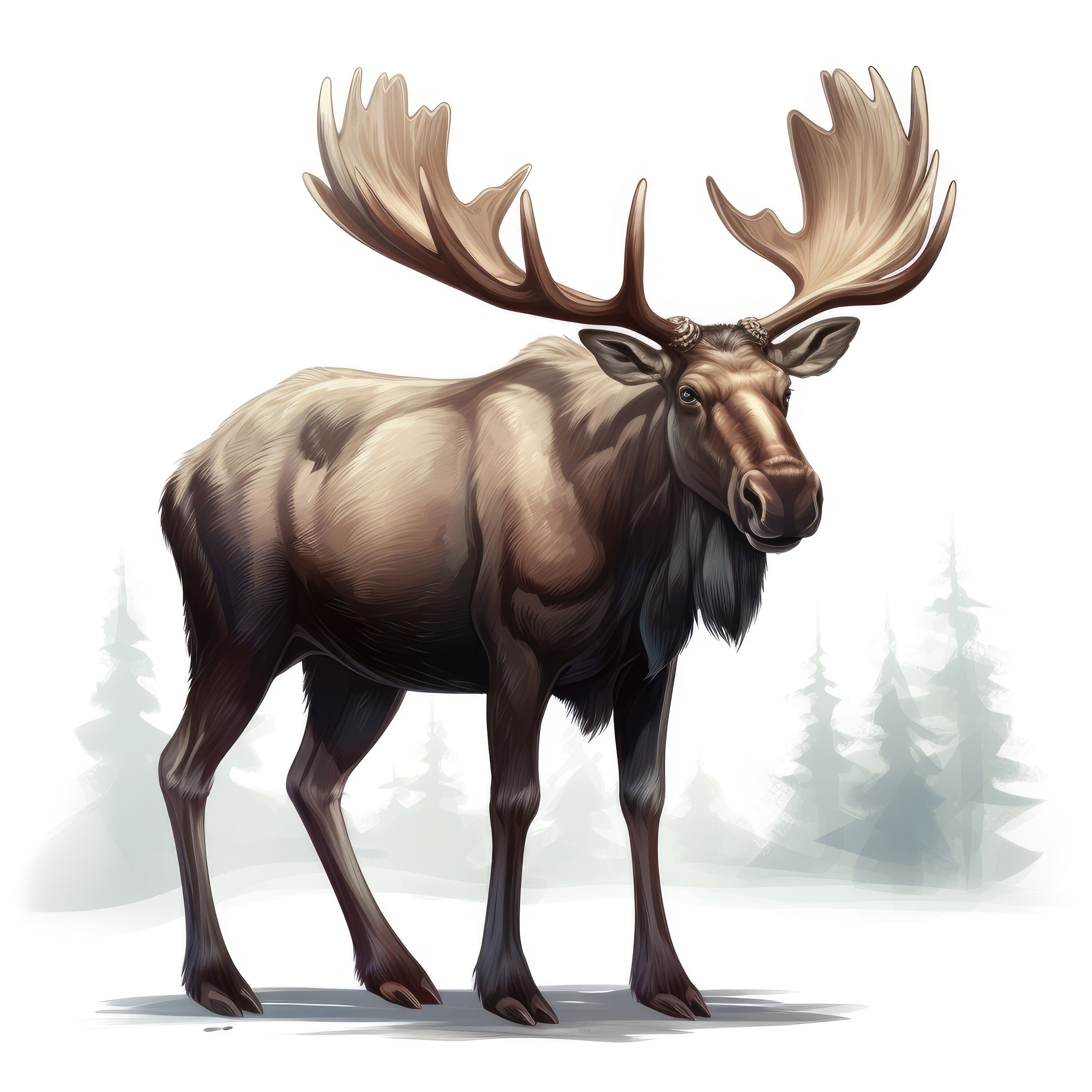 Cute Moose Clipart Set Bundle, 10 High-quality Images, Apparel, Paper ...