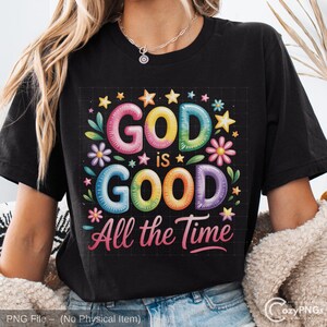 God is Good PNG: Rainbow Christian Design (Digital Download)
