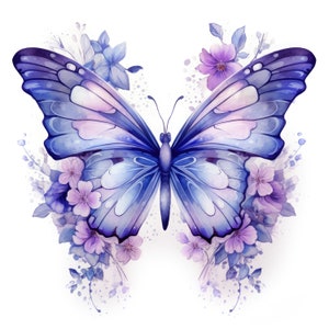 Lindo y encantador paquete de imágenes prediseñadas de mariposas con flores, 20 imágenes de alta calidad, manualidades de papel, impresiones digitales, arte de pared, papel tapiz, uso comercial.