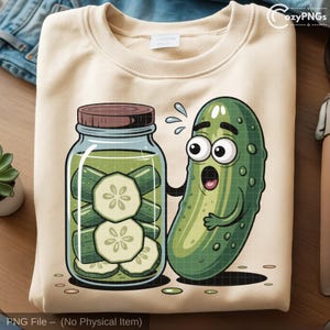 Lustiger Essiggurken-Liebhaber Png | Niedliches Cartoon Gurken Design | geschockte Gurke Clipart | kawaii pickle png | transparenten Hintergrund