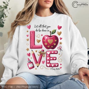 Christian Teacher Love Design: Bible Verse PNG (Digital Download)