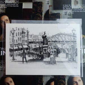 Original Zeichnung 'Rotterdam Erasmus' ungerahmt