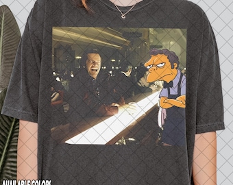 ヴィンテージコンフォート シャイニング×ザ・シンプソンズ マッシュアップTシャツ｜ジャック・トランス＆モー・シズラック バーテンダー｜ホラーパロディTシャツ