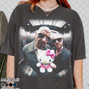 Vintage Comfort Colors Breaking Bad Hello Kitty T-Shirt, Walter White and Jesse Pinkman Shirt, Gift For Women and Man Unisex T-Shirt image 1