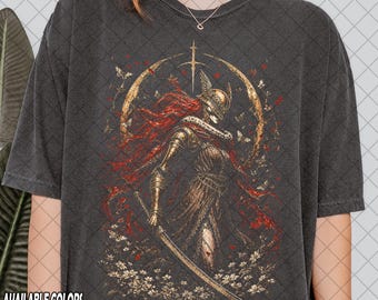 Vintage Comfort Farben Elden Ring Malenia Shirt, Klinge von Miquella, Gamer Fan Tee, Geschenk für Frauen und Männer Unisex T-Shirt