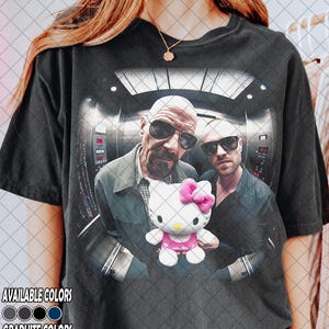 Vintage Comfort Colors Breaking Bad Hello Kitty T-Shirt, Walter White and Jesse Pinkman Shirt, Gift For Women and Man Unisex T-Shirt image 2