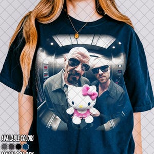Vintage Comfort Colors Breaking Bad Hello Kitty T-Shirt, Walter White and Jesse Pinkman Shirt, Gift For Women and Man Unisex T-Shirt image 4