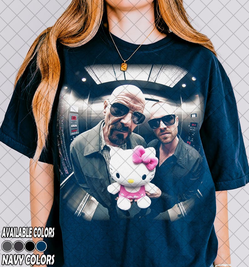 Vintage Comfort Colors Breaking Bad Hello Kitty T-Shirt, Walter White and Jesse Pinkman Shirt, Gift For Women and Man Unisex T-Shirt image 4