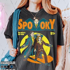 Vintage Comfort Colors My X-Files Spooky T-Shirt, Scully And Mulder Movie Fan Bootleg Tee T-Shirt, Gift For Women and Man