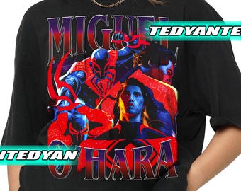 Camiseta vintage do Homem-Aranha de Miguel O'Hara em todo o Aranhaverso, presente para homens e mulheres. Camiseta unissex.