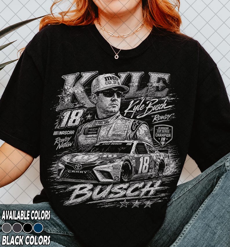 Vintage Comfort Farben Kyle Busch Shirt, 18 Racing Rowdy Busch Tee, Geschenk für Frauen und Männer Unisex T-Shirt Bild 3