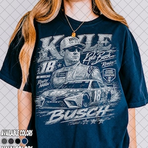 Vintage Comfort Farben Kyle Busch Shirt, 18 Racing Rowdy Busch Tee, Geschenk für Frauen und Männer Unisex T-Shirt Bild 4