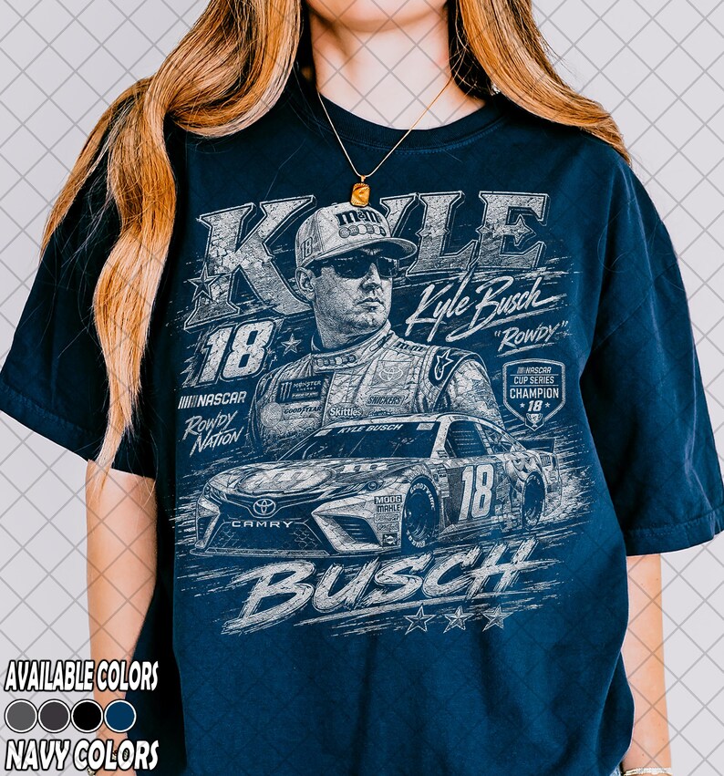 Vintage Comfort Farben Kyle Busch Shirt, 18 Racing Rowdy Busch Tee, Geschenk für Frauen und Männer Unisex T-Shirt Bild 4