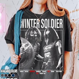 Vintage Comfort Farben Wintersoldat T-Shirt, Wintersoldat Bucky Barnes Bootleg Fan Tee T-Shirt, Geschenk für Frauen und Männer Unisex T-Shirt