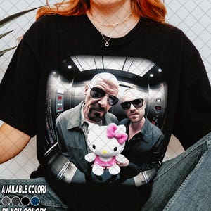 Vintage Comfort Colors Breaking Bad Hello Kitty T-Shirt, Walter White and Jesse Pinkman Shirt, Gift For Women and Man Unisex T-Shirt image 3
