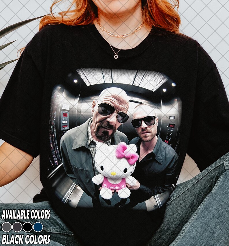 Vintage Comfort Colors Breaking Bad Hello Kitty T-Shirt, Walter White and Jesse Pinkman Shirt, Gift For Women and Man Unisex T-Shirt image 3