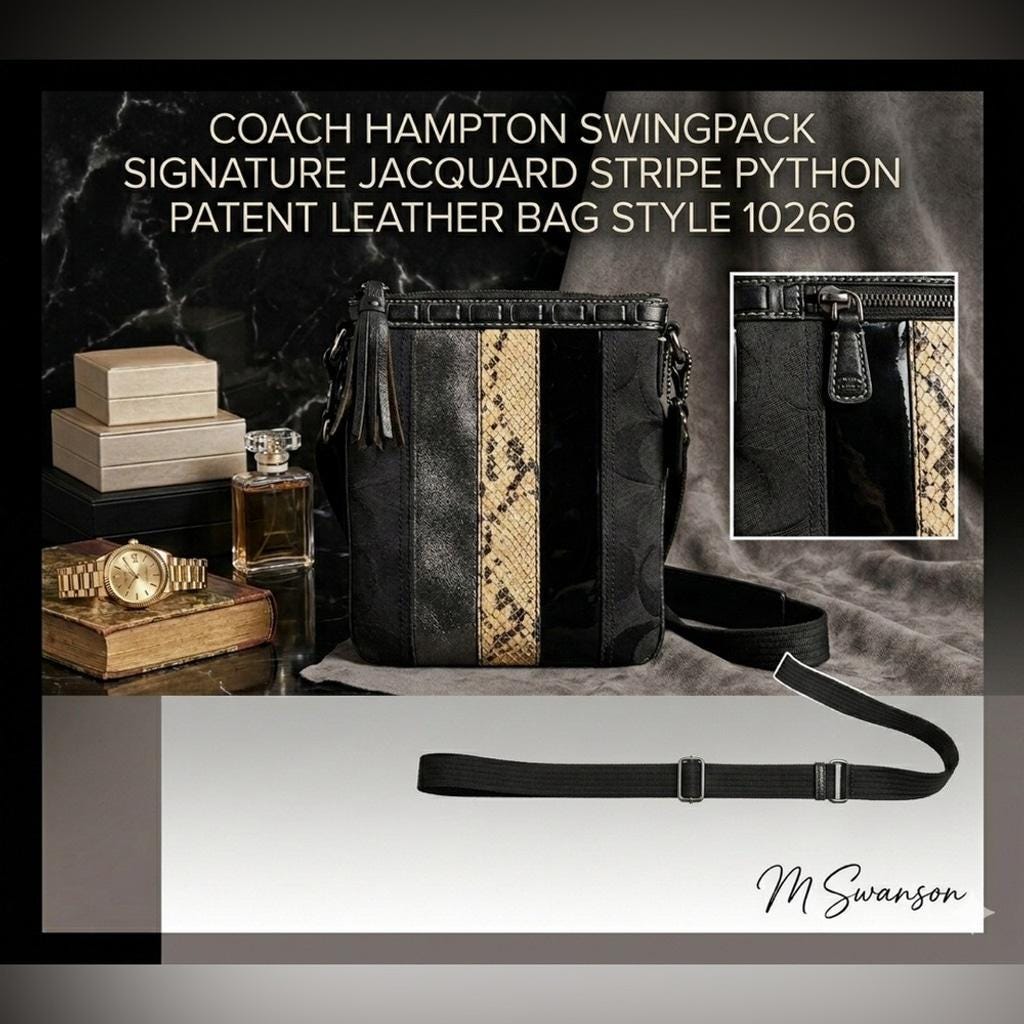 レディース COACH python archive tote bag y2k